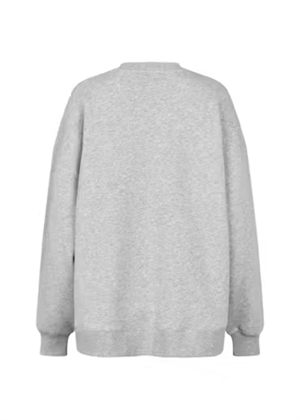 Iris heavy crewneck sweat Light Grey Melange/Red ROTATE